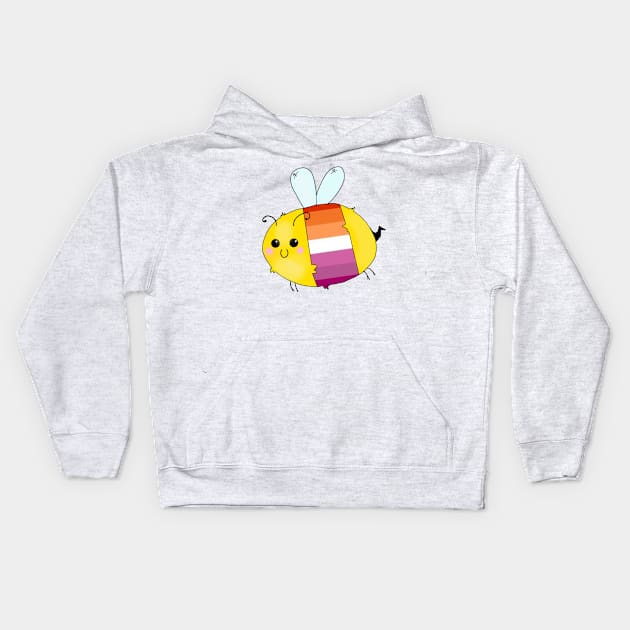 Pride Bees - Lesbian Kids Hoodie by Rendi_the_Graye